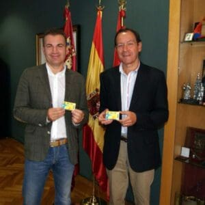 El Alcalde de Murcia D. Miguel Ángel Cámara y el concejal de Deportes y Turismo D. Miguel Cascales